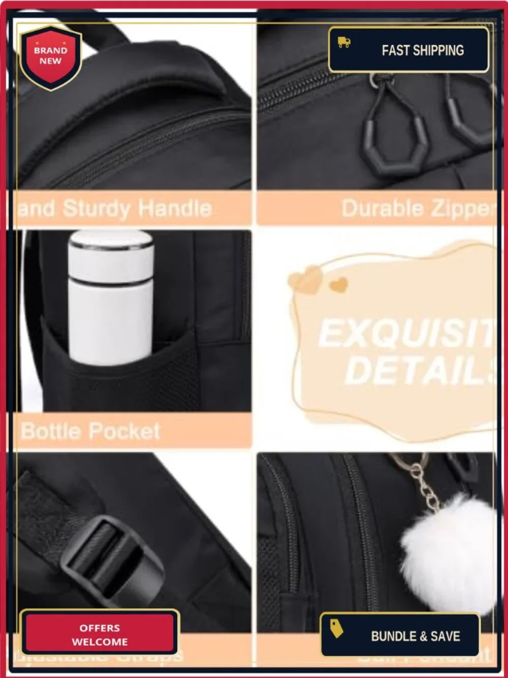 College Laptop Backpack for Women Teen Girls Daypack High School Travel